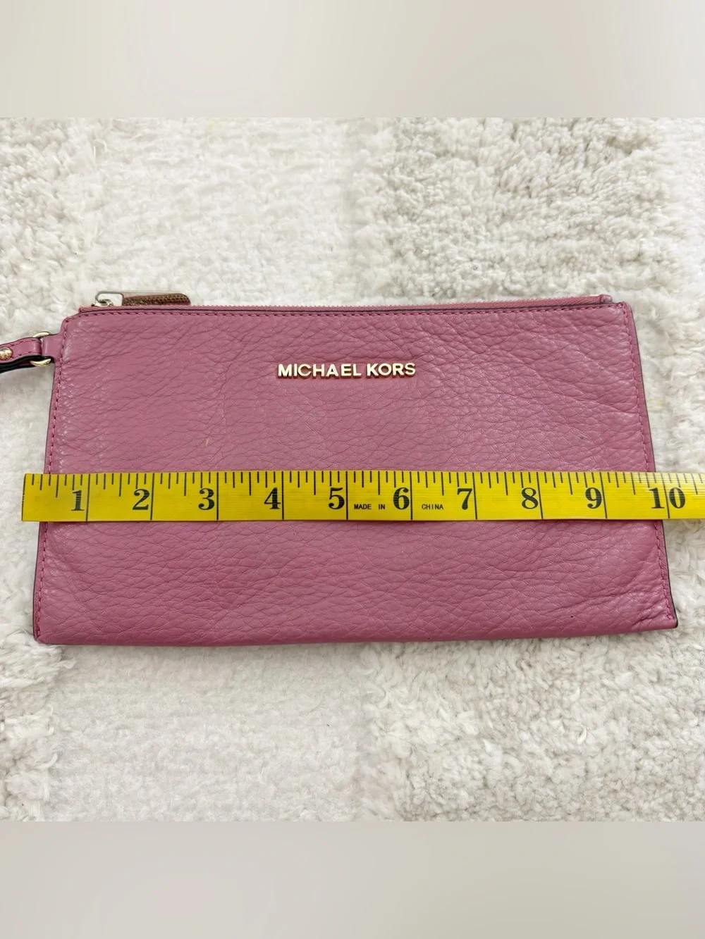 Michael Kors Rose Pink Pebbled Leather Wristlet